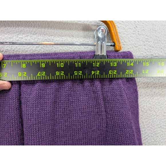 Vintage Mon Repose Knit Pencil Skirt Alpaca Wool Size M Purple Handmade Textured - Picture 6 of 9